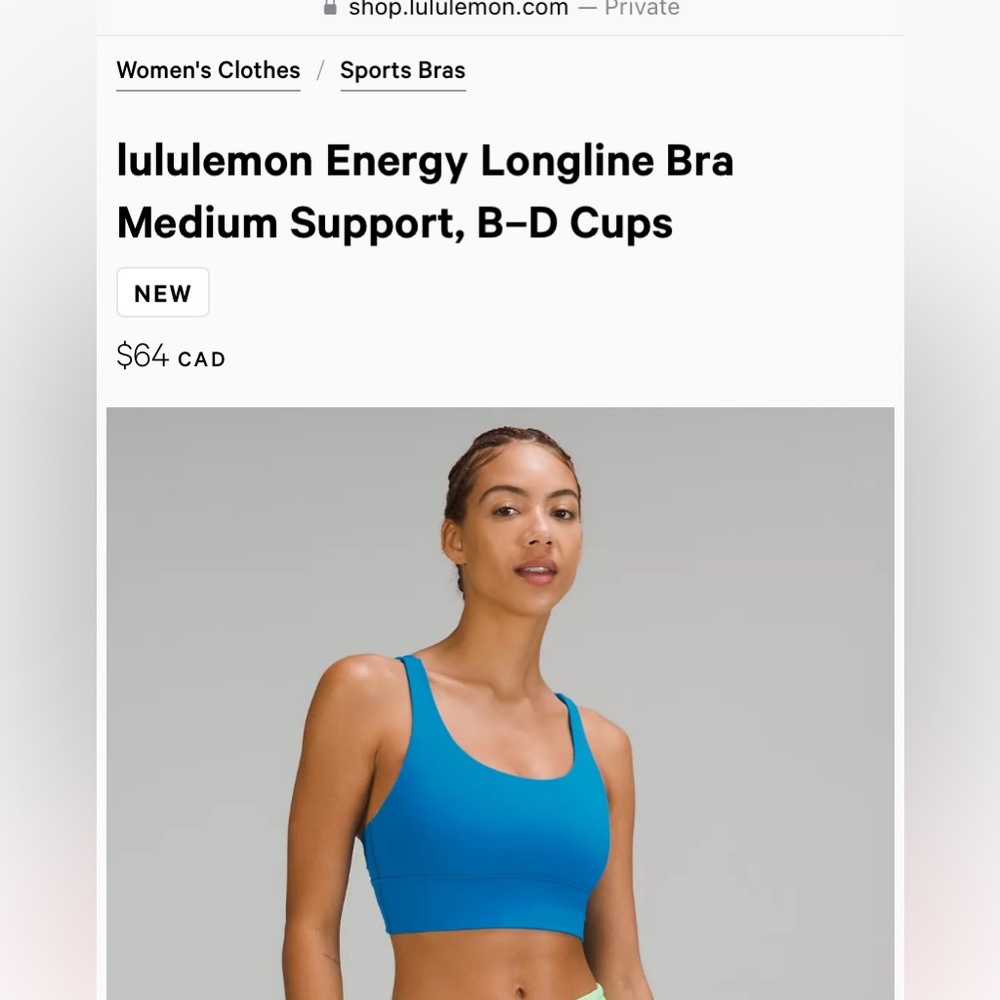 Lululemon sports bra NWT
